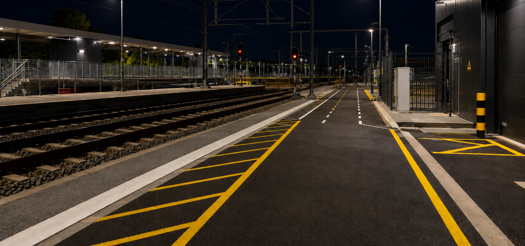 spoorwegbelijning nacht